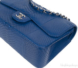 Chanel Classic Blue Python Jumbo Flap Bag