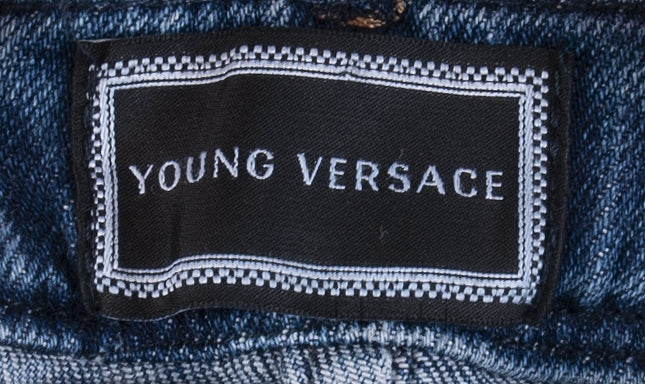 Logo Medusa Pattern Kids Denim Jeans