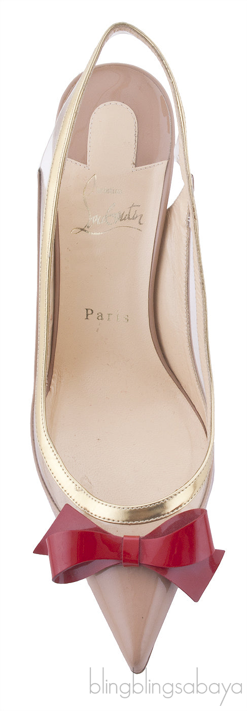 Nude Colorblock Bow Slingback
