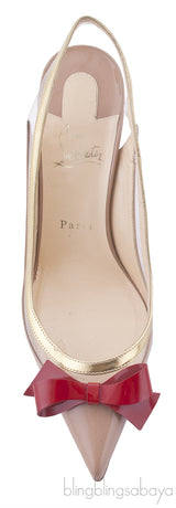 Nude Colorblock Bow Slingback
