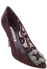 Maroon Lace Hangisi Pump