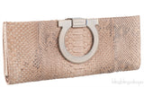 Brown Python Long Clutch