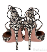 Black & Gold Metallic Pointed Toe Heels