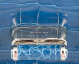 Blue Crocodile Large Top Handle Bag