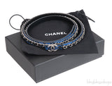 Chanel Blue Black CC Chain Python Belt