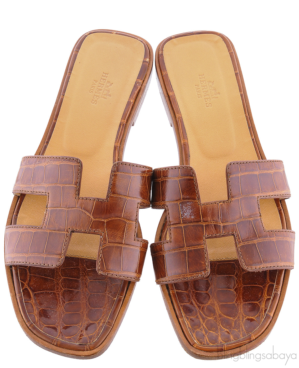 Oran Sandals Brown Crocodile