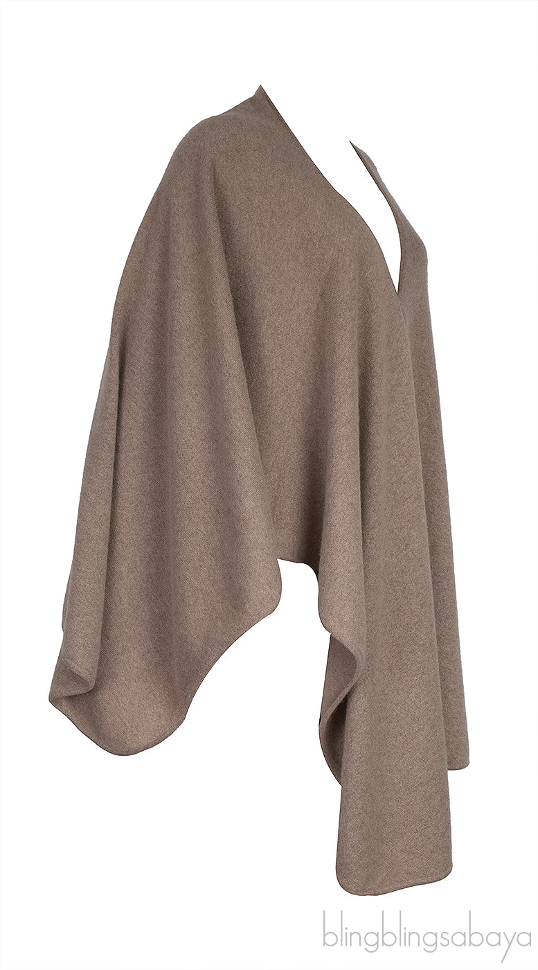 Brown Cashmere Poncho