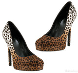 Animal Print Pony Hair Platform Pumps