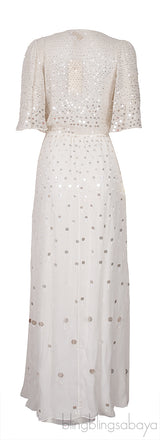 Topiary V-Neck Sequin Embellished Dress