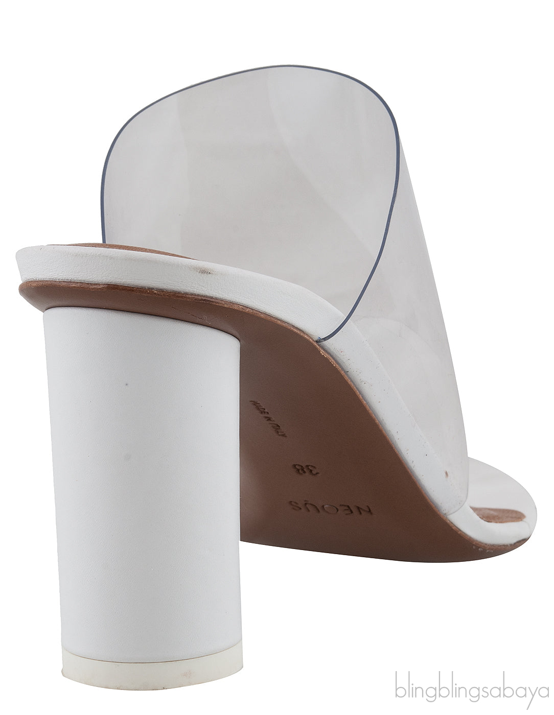 White PVC One Finger Slide Mule