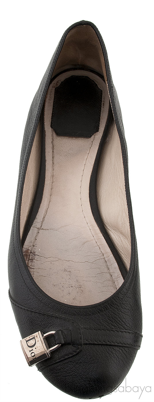 Silver Lock Ballet Flat Shoes