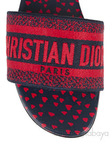 Dway Slide Navy Red Embroidered Slides