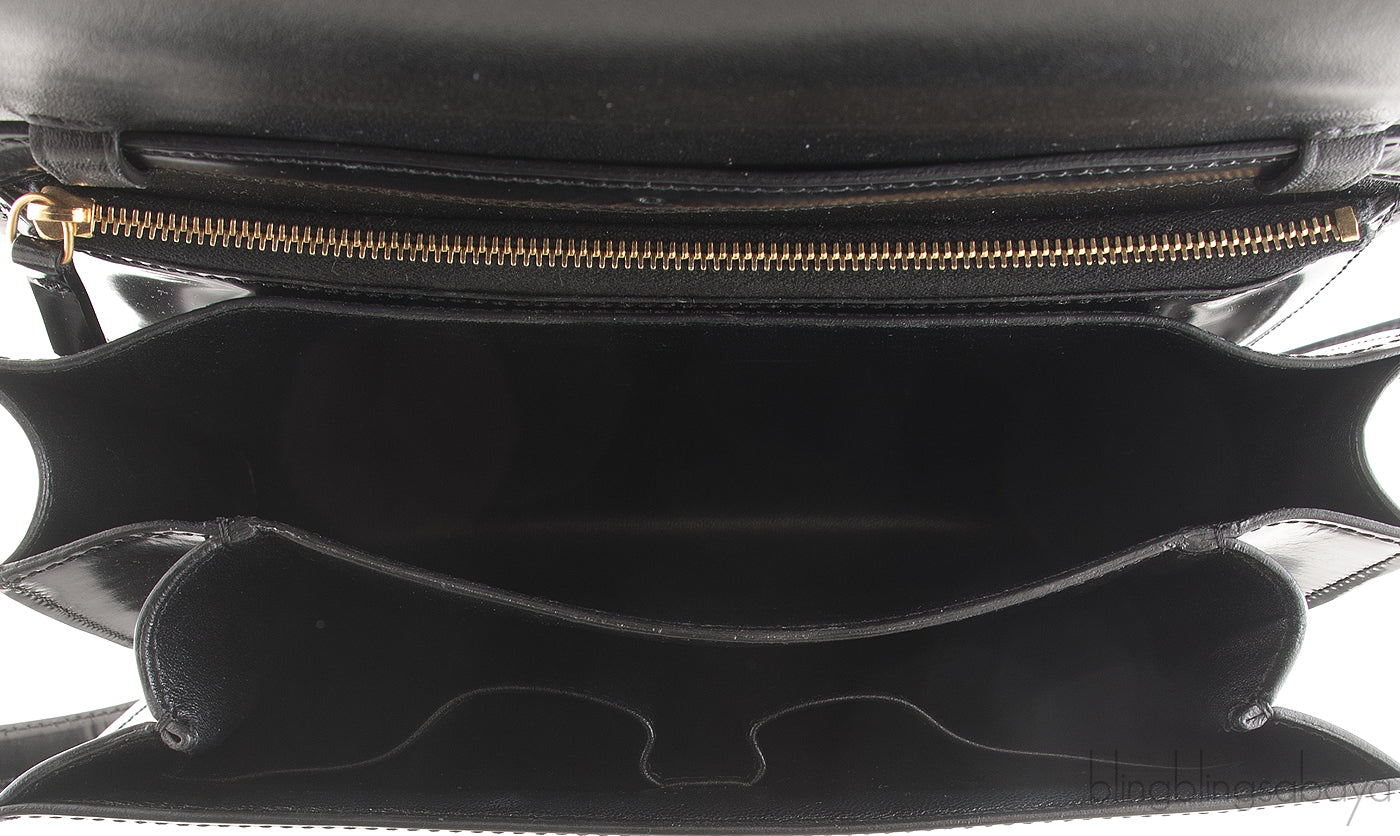 Classic Box Black Leather Bag