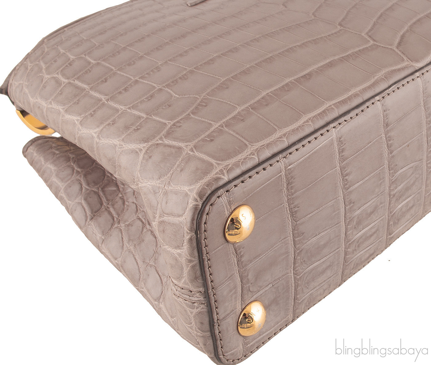 Capucines Crocodile Taupe BB