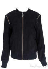 Black Suede Bomber Jacket