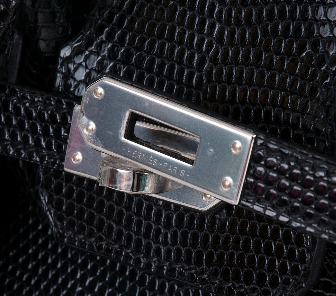 Birkin 25 Black Lizard PHW
