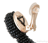 Black Classic Long Tassle Earrings