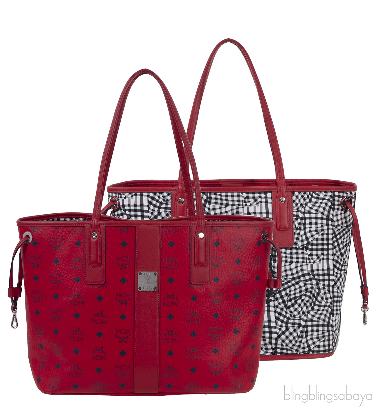 Visetos Large Liz Reversible Shopper Tote Ruby Red