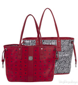 Visetos Large Liz Reversible Shopper Tote Ruby Red