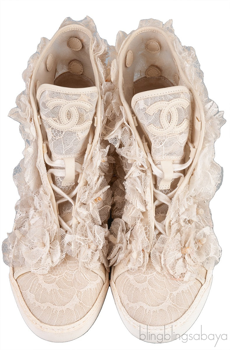 Floral Mesh Camellia Sneakers