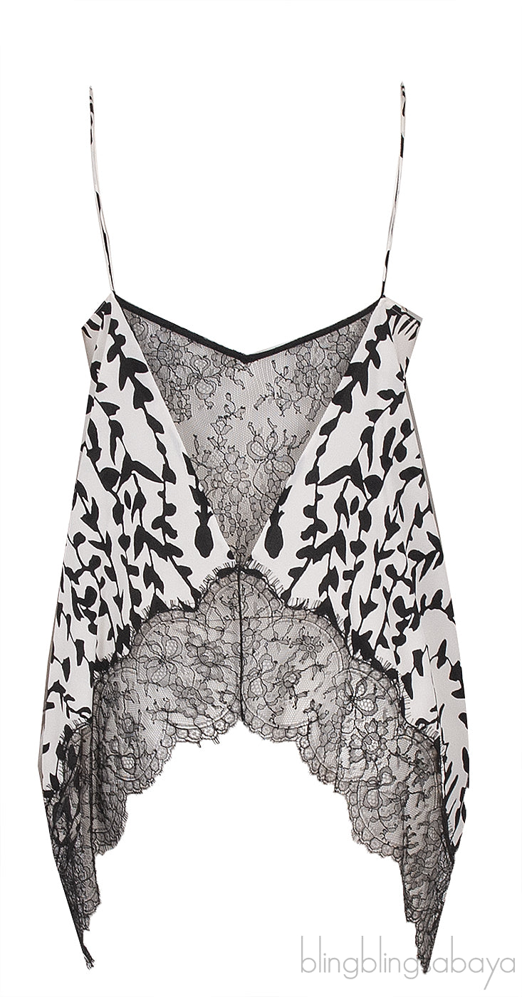 Black & Whites Lace Trim Sleeveless