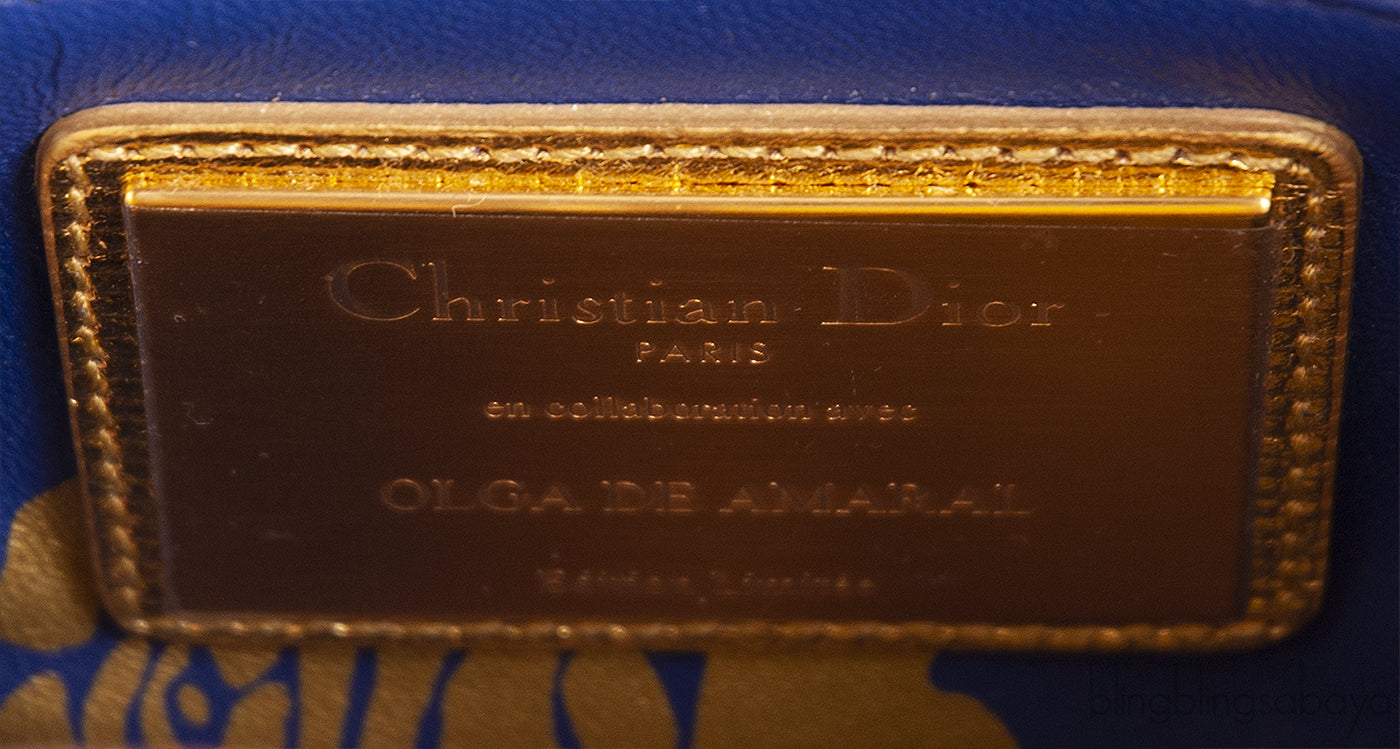 Lady Dior Mini Gold Bead Embellished Bag