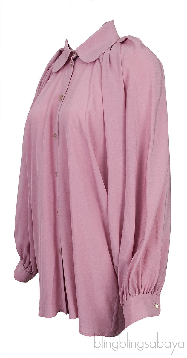 Pink Oversized Long Sleeve Shirt