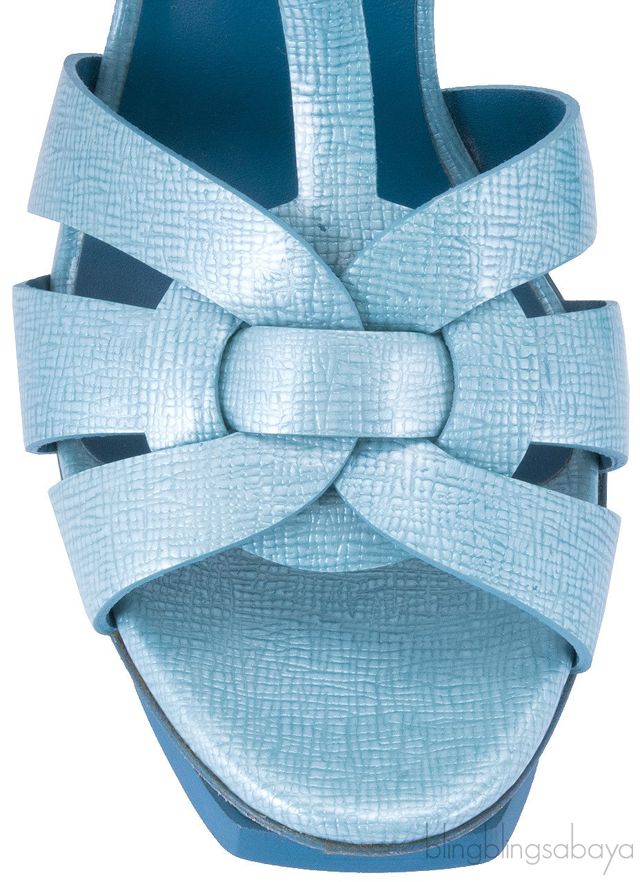 Aqua Patent Textured Leather Tribute