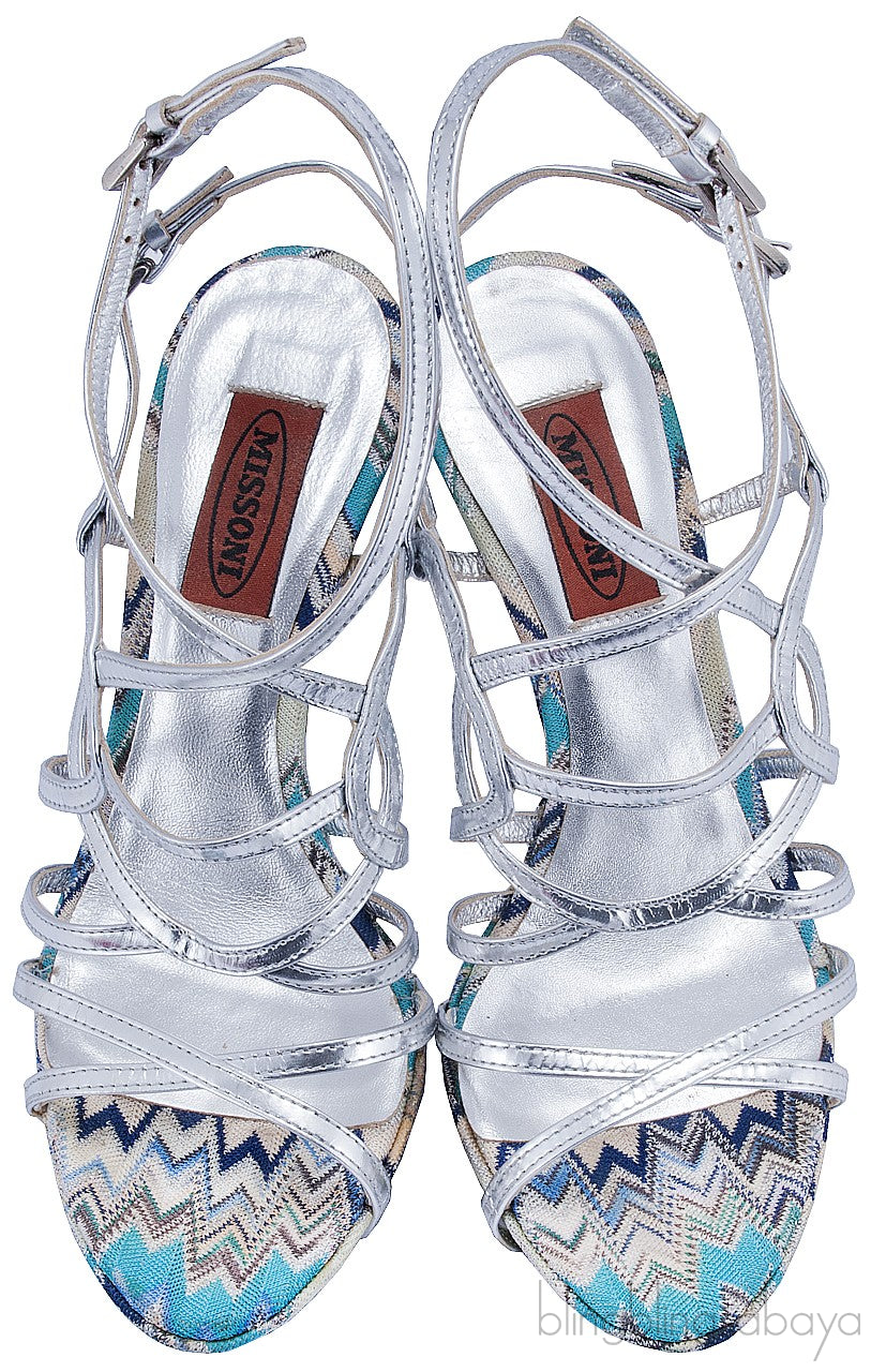 Silver Strappy Sandals