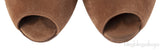 Louis Vuitton Brown Suede Peep Toe Ankle Boots