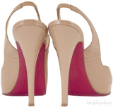 Nude Slingback Peep Toe Pump