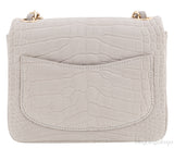 Grey Pearl Crocodile Mini Flap Bag