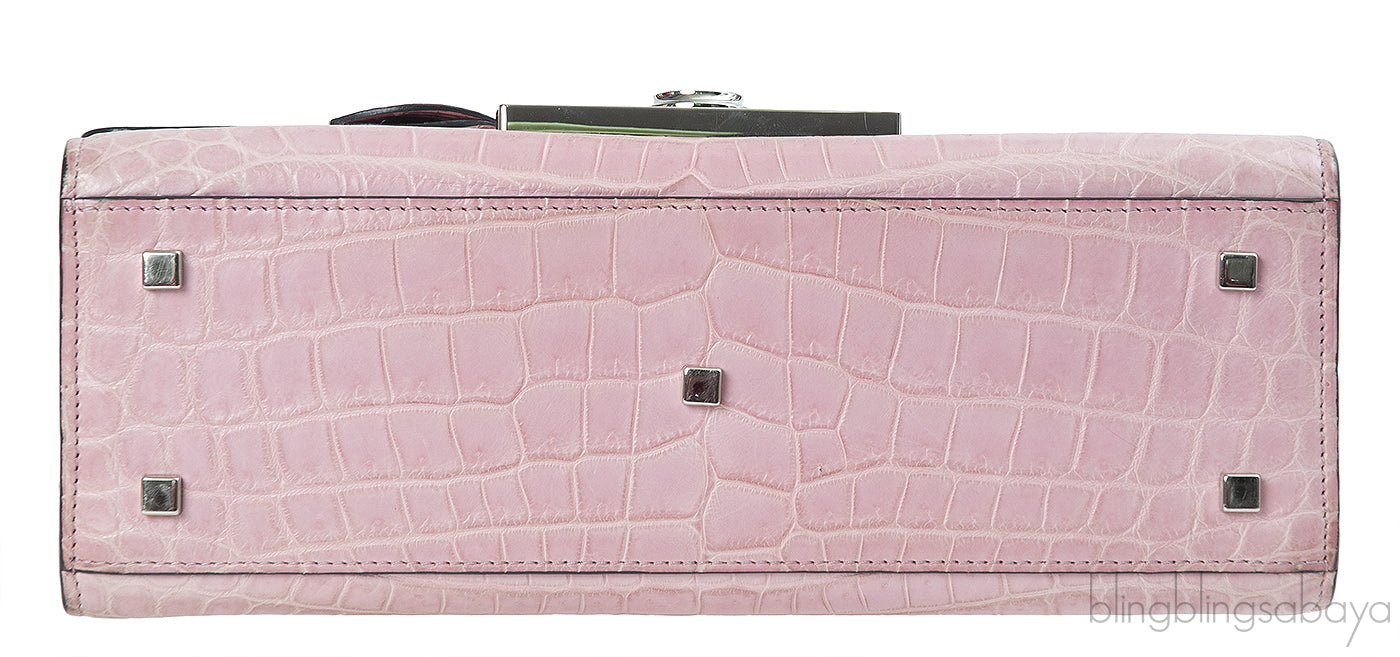 Moynat Rejane PM Pink Nilo Crocodile