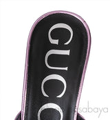 Gucci Criss-cross Metallic Pink Sandals