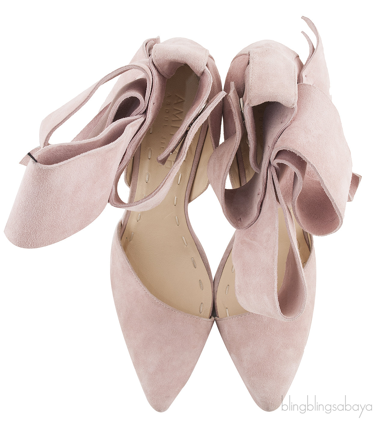 Old Rose Bow Suede Pump