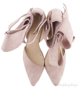 Old Rose Bow Suede Pump