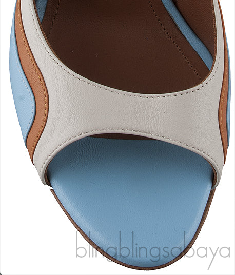 Multicolored PVC Peep Toe Heels