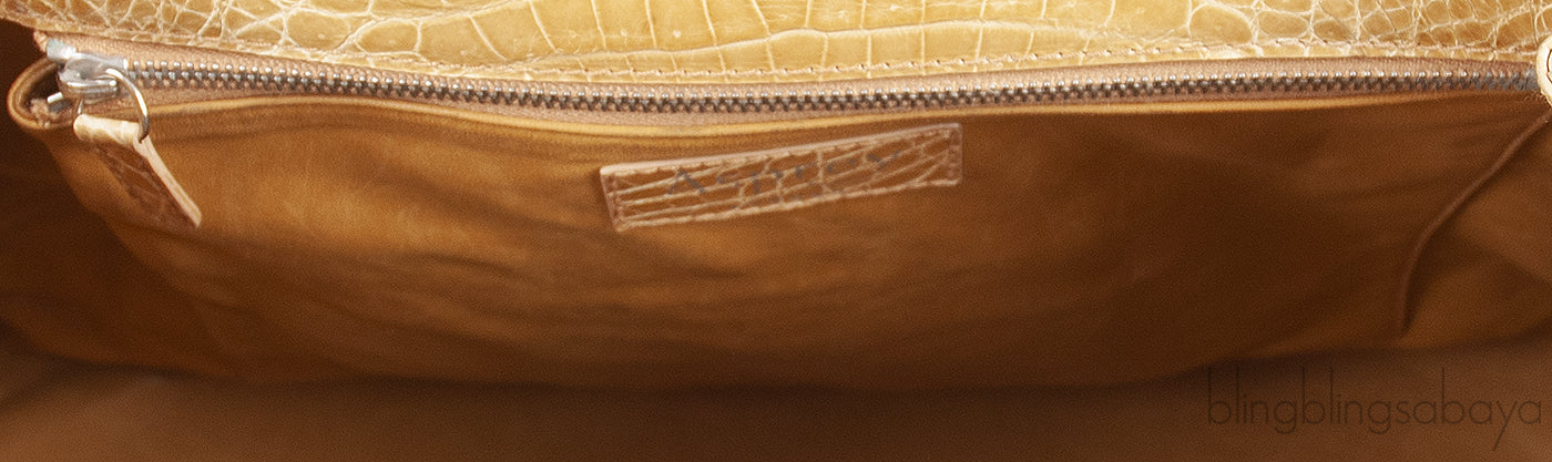 Brown Crocodile Large Handbag