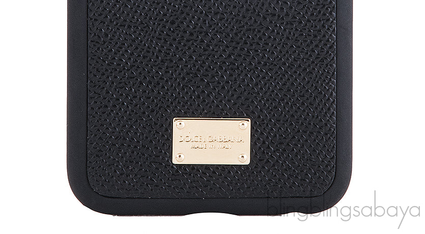 Black Textured Leather iPhone Case