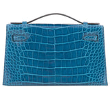 Kelly Pochette Bleu Izmir Crocodile