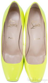 Yellow Patent Decollete Pumps
