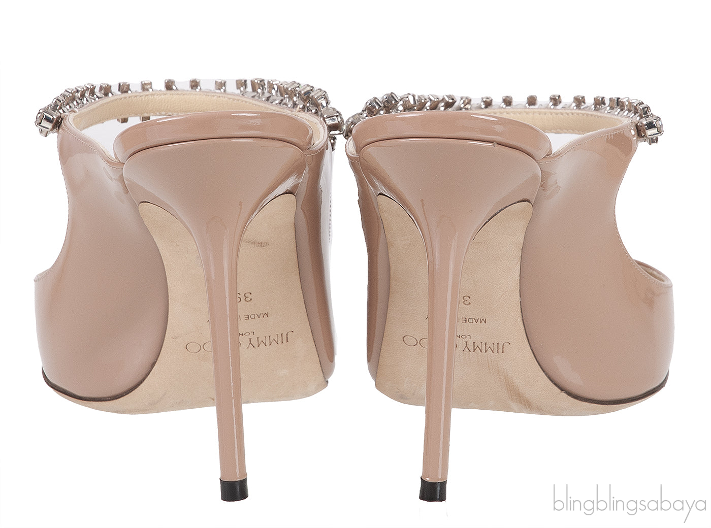 Bing 100 Crystal-Embellished Patent Leather Mules