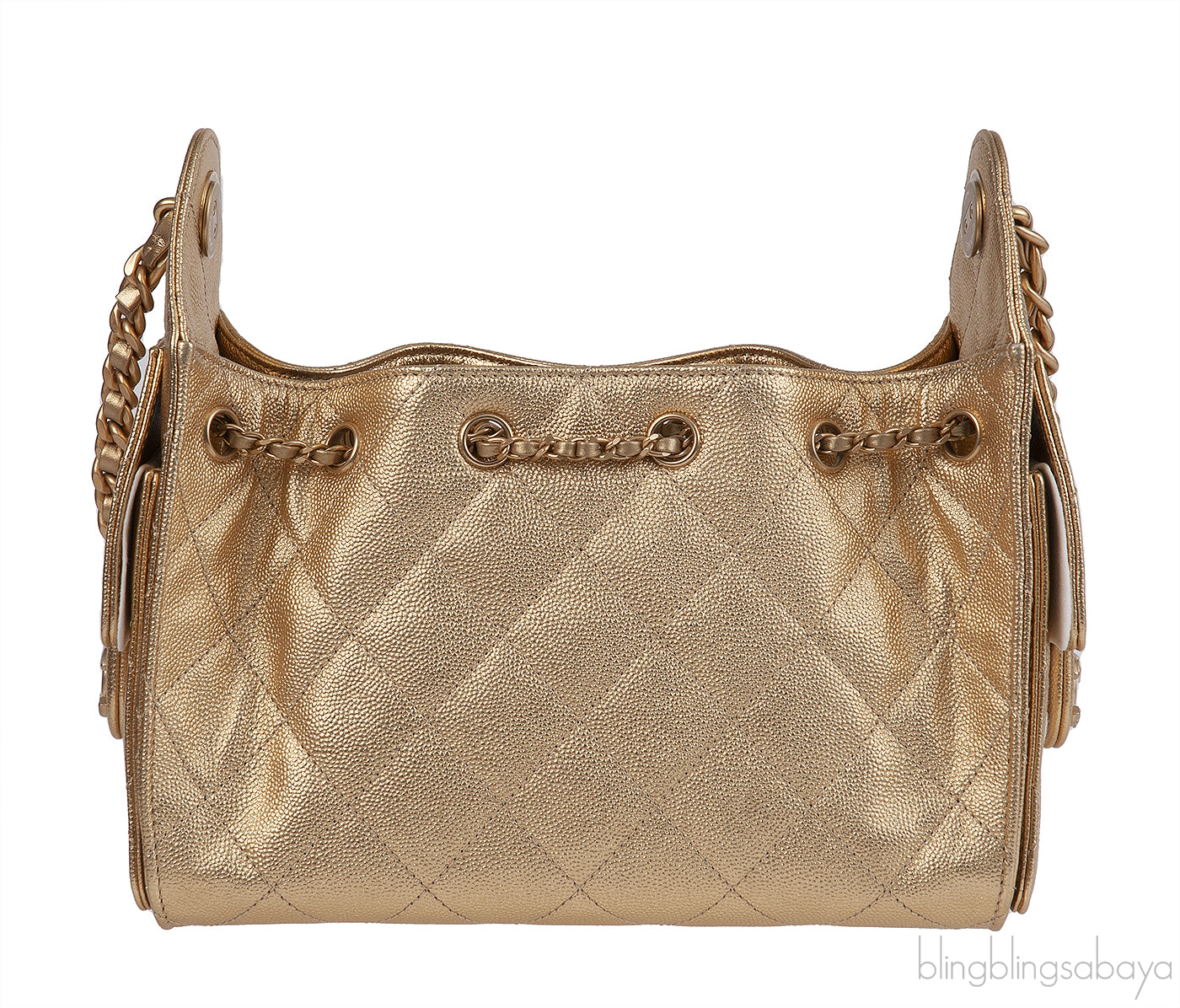 Chanel 25 Mini Gold Metallic Grained Leather GHW