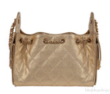 Chanel 25 Mini Gold Metallic Grained Leather GHW
