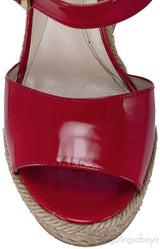 Red Patent Wedge Sandals