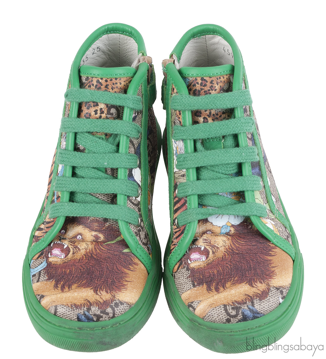 Gucci Green Safari Kids Sneakers