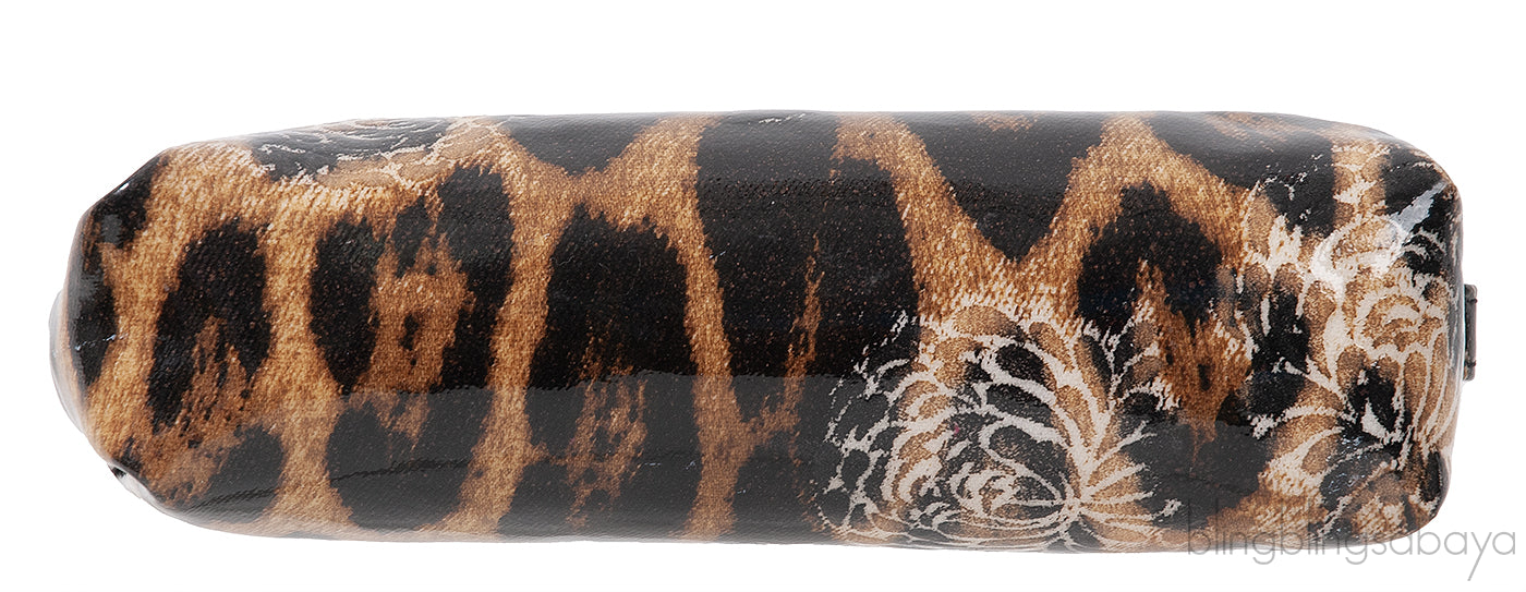 Leopard Print Patent Leather Accessories Pouch