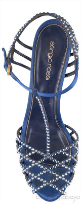 Blue Crystal Slingback Pump