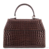 Rejane Brown Patent Crocodile PM*
