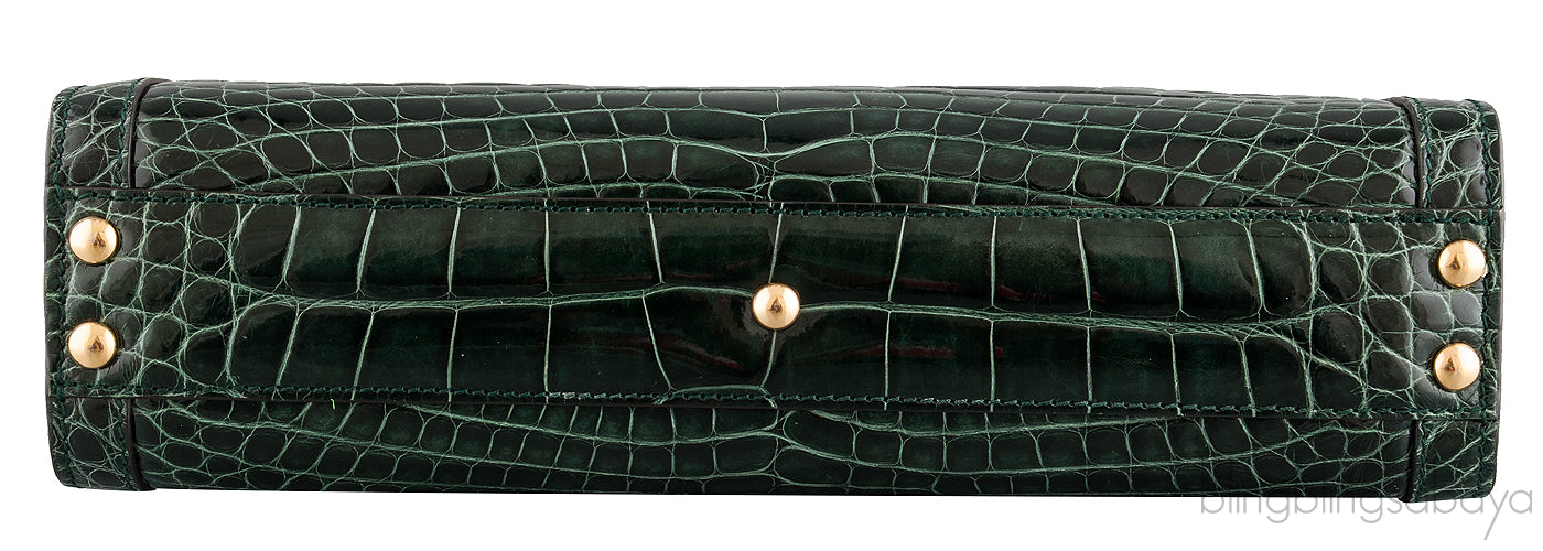 Ophidia Crocodile Green Shoulder Bag